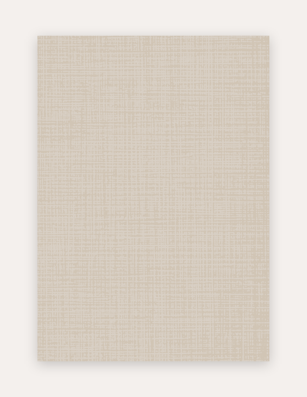 Sloane Dust non-toxic high-density foam exercise and play mat shown flat in a 5x7 ft size, neutral greige crosshatch linen pattern