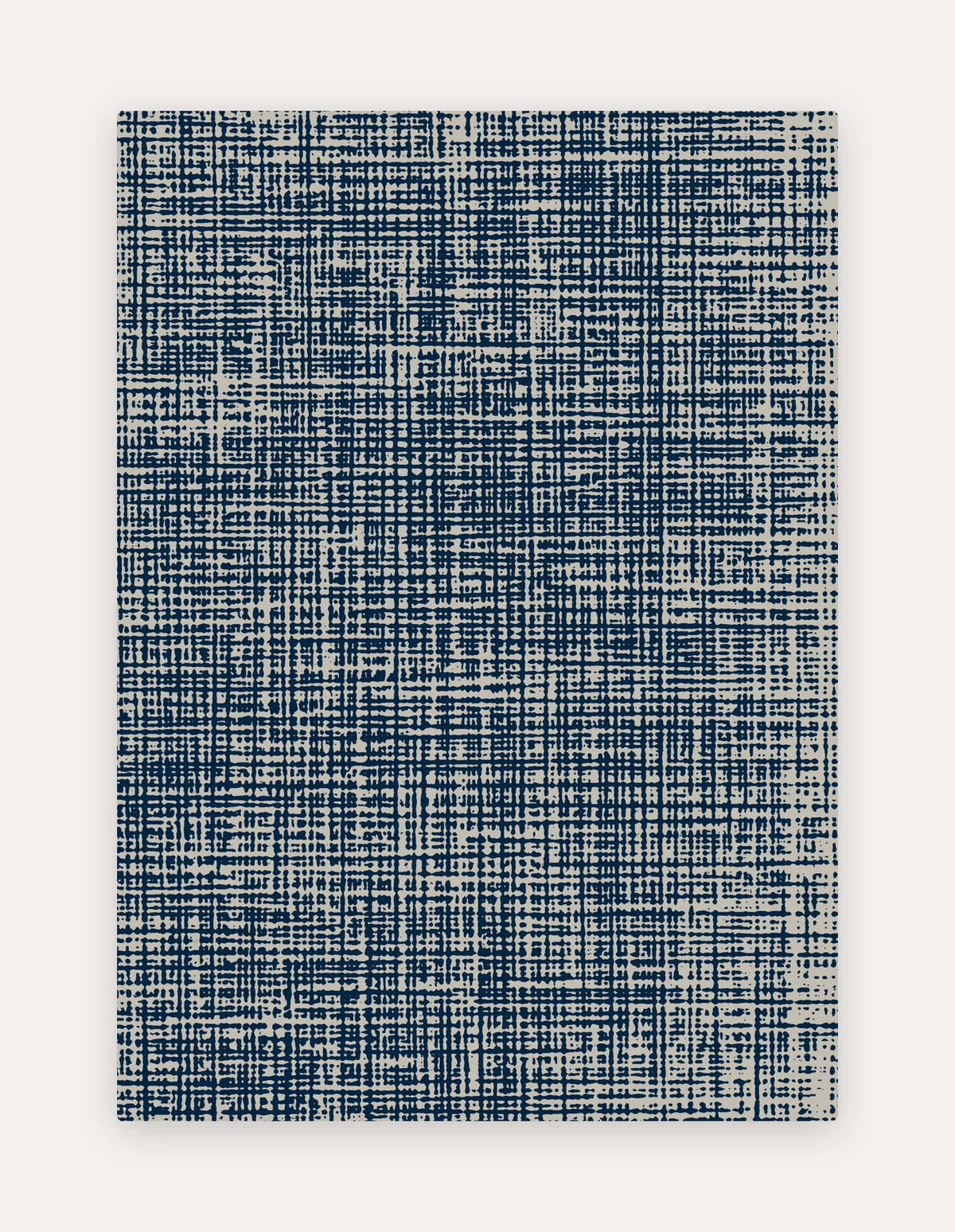 Sloane Midnight extra-large yoga and workout mat in midnight-blue woven-linen pattern, 5x7 ft, on non-toxic high-density foam