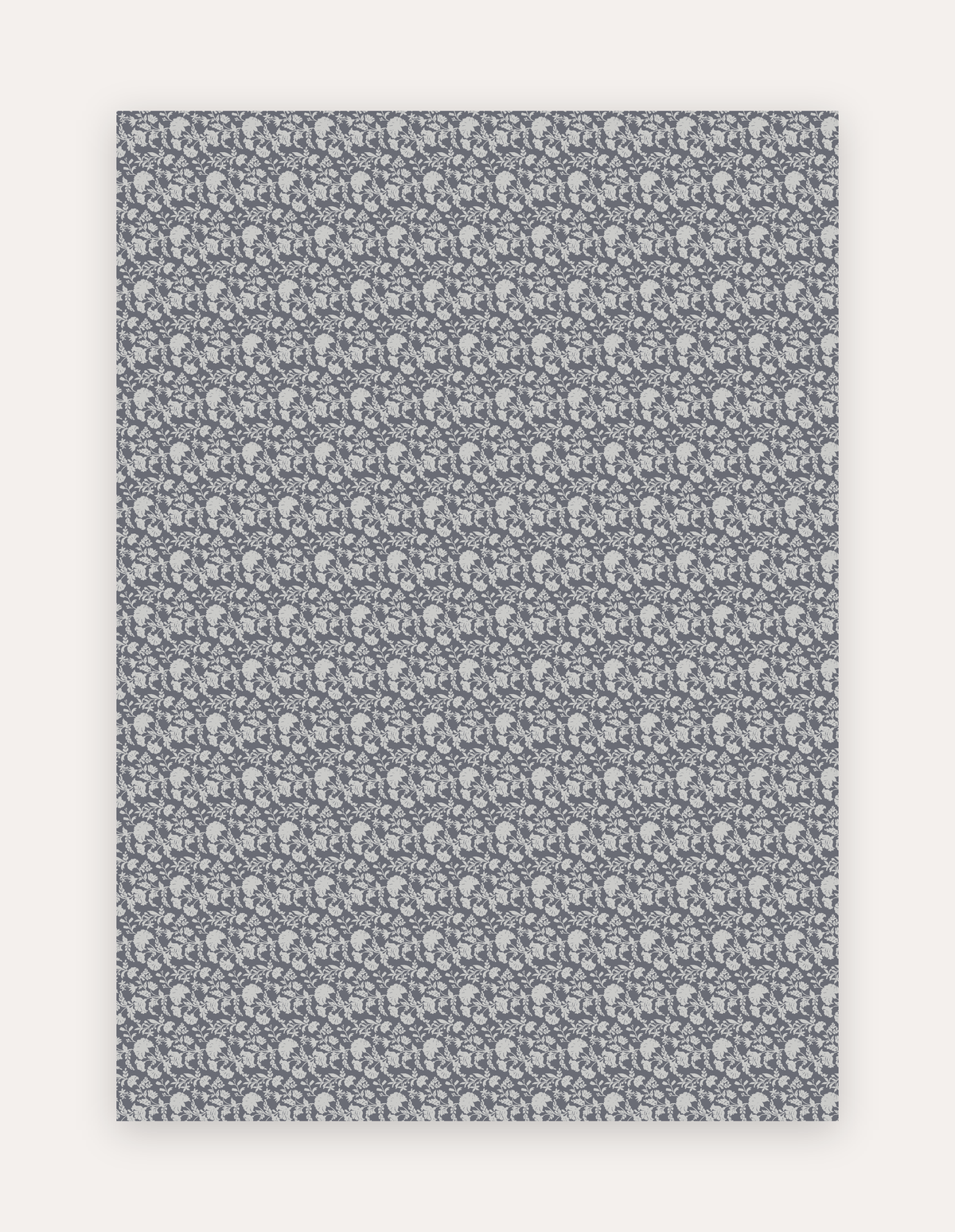 Flora Indigo non-toxic high-density foam exercise and play mat in a 5x7 ft size, indigo floral pattern for a stylish home workout