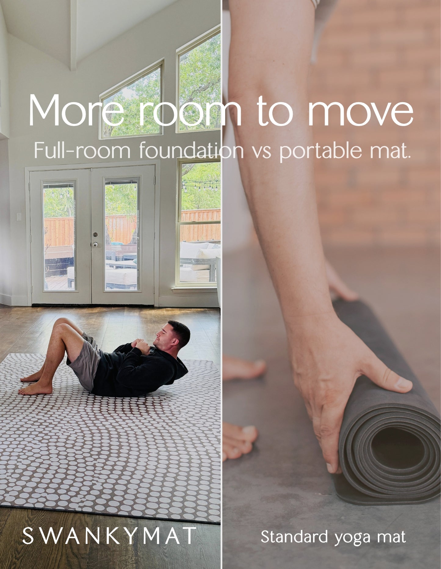 Swankymat large stylish mat vs standard mat comparison