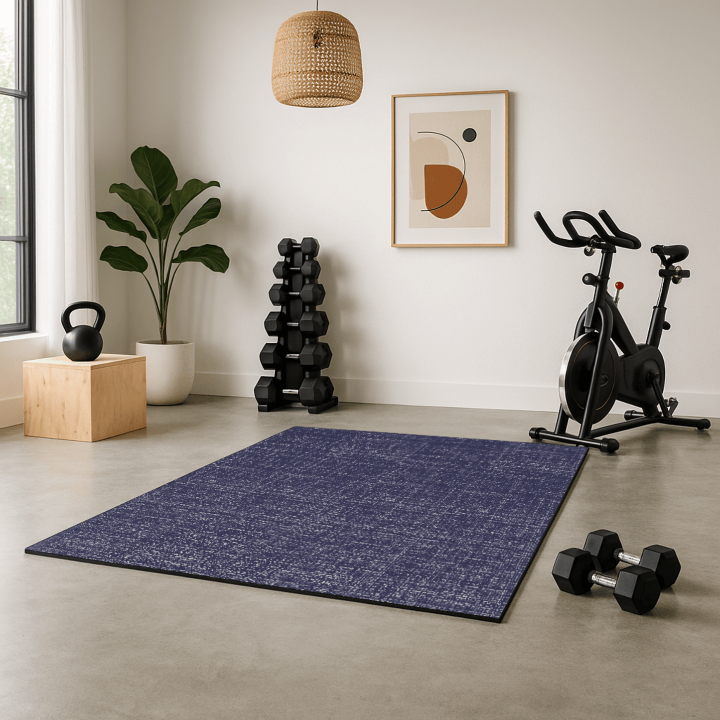 Speckle - Navy Non Toxic Eco Friendly Extra Large Exercise Mat and Play Mat
