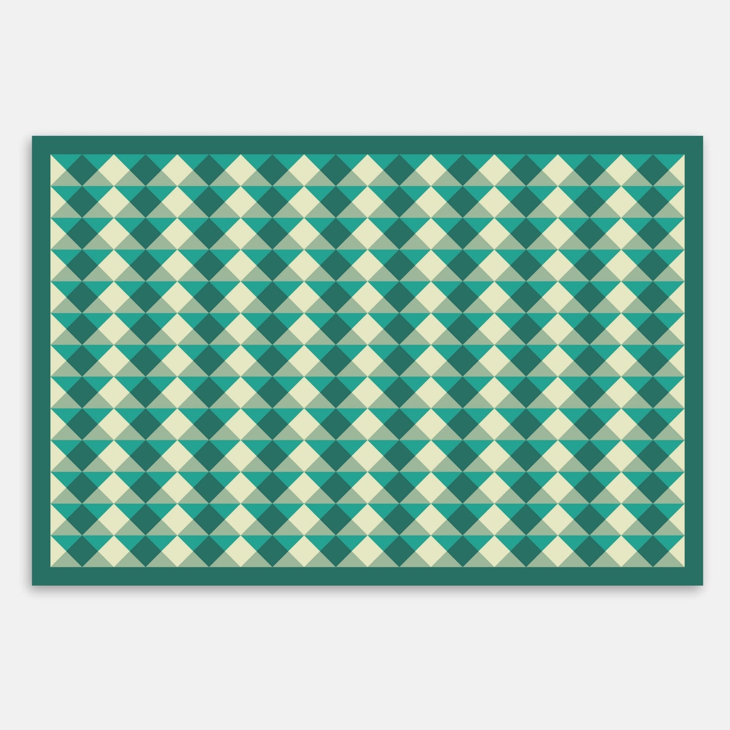 Swankymat green diamond foam exercise mat and play mat with geometric pattern for home exercise, playrooms, and modern spaces.