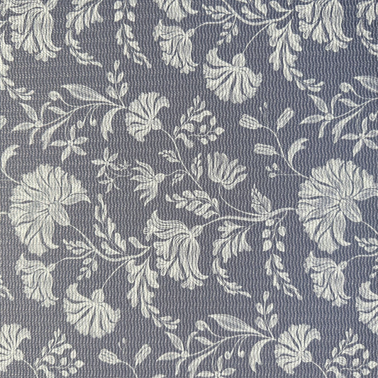 Flora Indigo Swankymat — non-toxic exercise, yoga, and play mat in boho indigo botanical floral pattern
