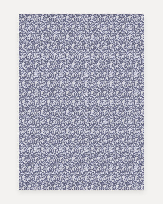 Swankymat Flora Indigo non-toxic foam play mat and exercise mat, 5x7 ft size, Flora pattern shown flat from above