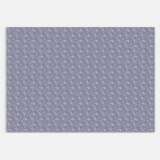 Swankymat non-toxic foam play mat and exercise mat with indigo floral pattern for living rooms, nurseries, or home exercise.