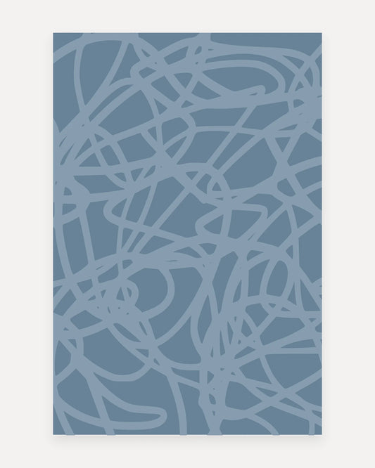 Swankymat Scribble Hazy non-toxic foam play mat and exercise mat, 6x9 ft size, Scribble pattern shown flat from above