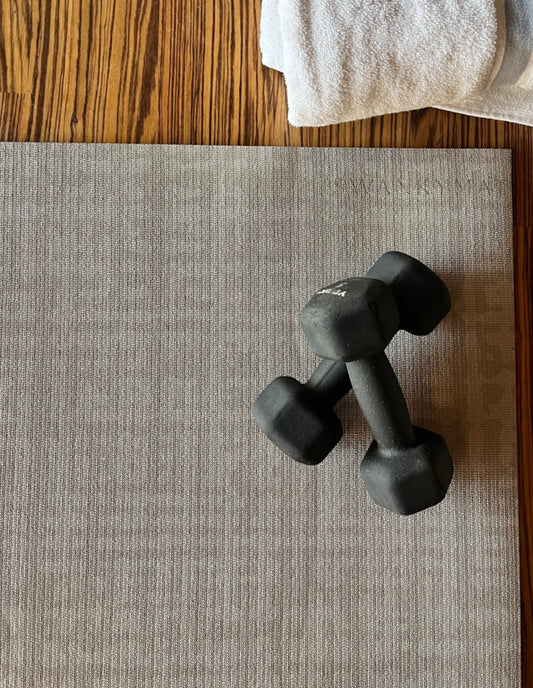 HSA-eligible yoga mat purchase with a Swankymat Flora Indigo for home wellness practice
