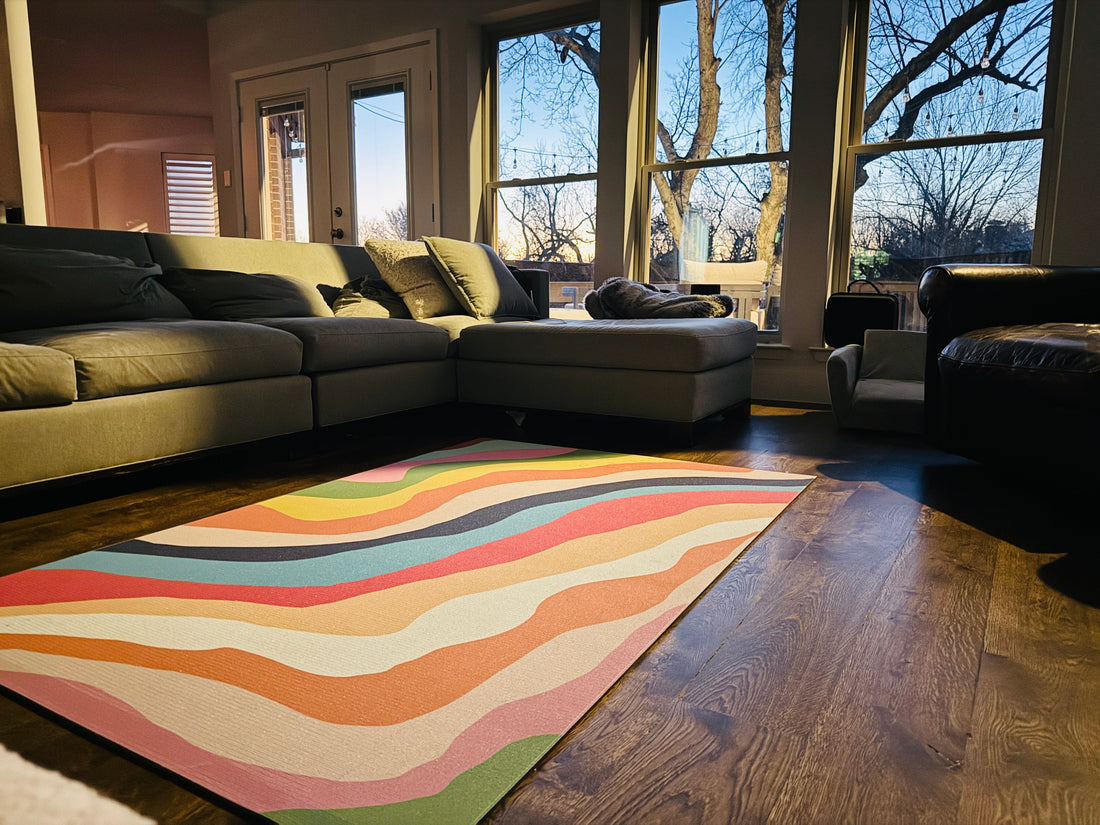 A soft, cushioned Swankymat suited to gentle prenatal movement at home