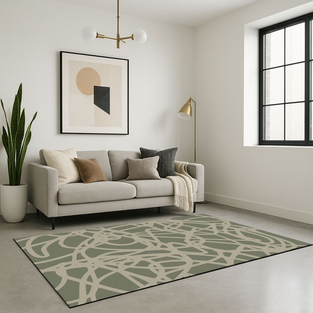 A family movement corner with kids and parents sharing a Swankymat Scribble Forest Green mat