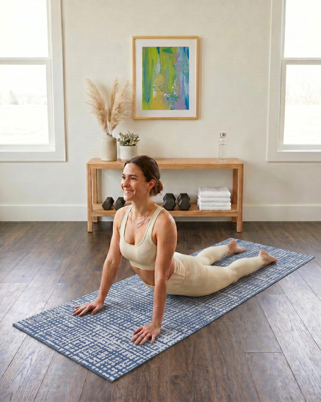 FSA-eligible wellness purchases including a Swankymat Sloane Navy mat for home practice