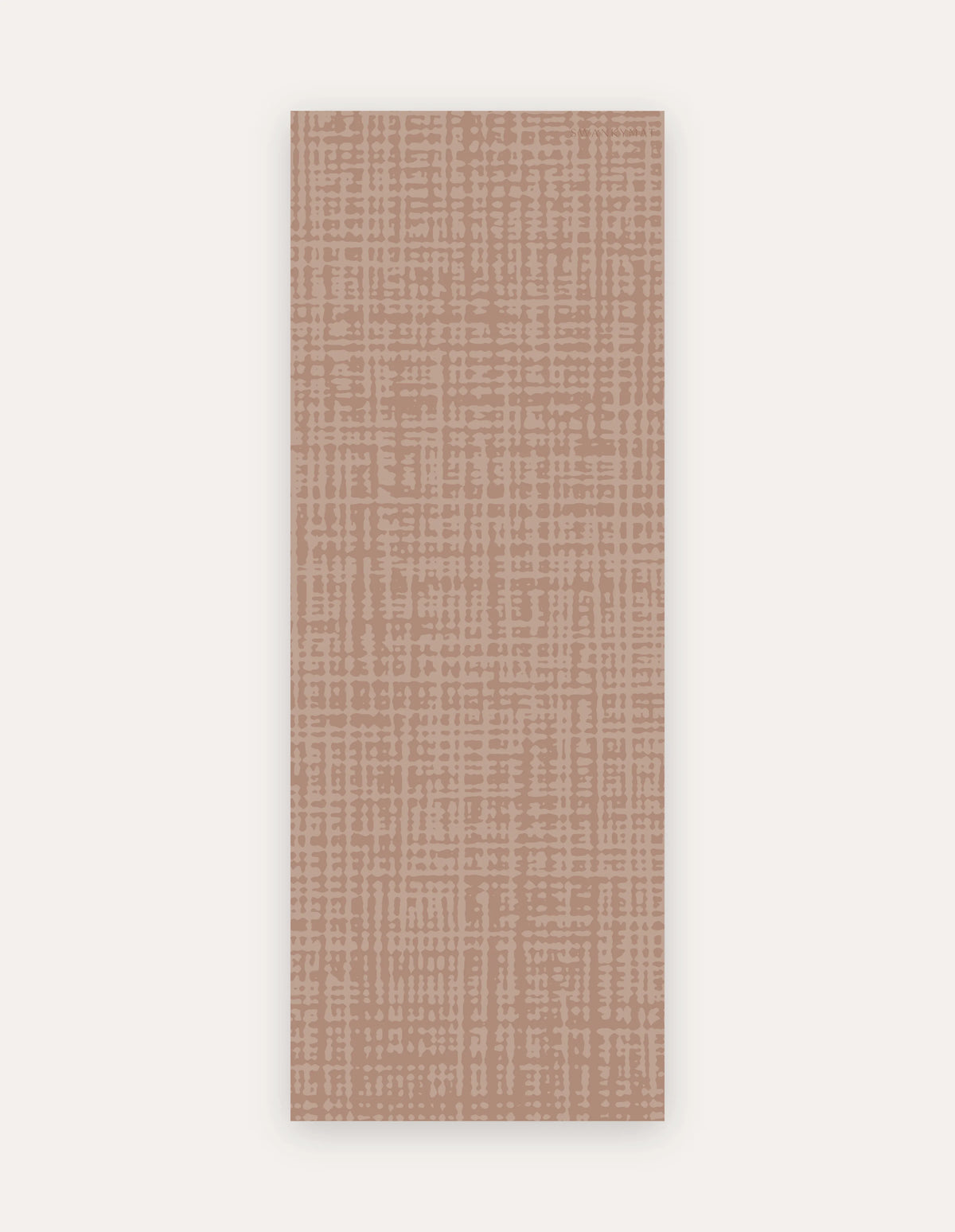 Sloane Blush Studio Mat, a rollable non-toxic high-density foam studio mat in a soft blush crosshatch, shown flat for yoga, pilates and HIIT