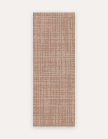 Sloane Blush Studio Mat, a rollable non-toxic high-density foam studio mat in a soft blush crosshatch, shown flat for yoga, pilates and HIIT