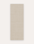 Sloane Dust Studio Mat, a rollable non-toxic high-density foam studio mat in a soft greige crosshatch, shown flat for yoga, pilates and HIIT