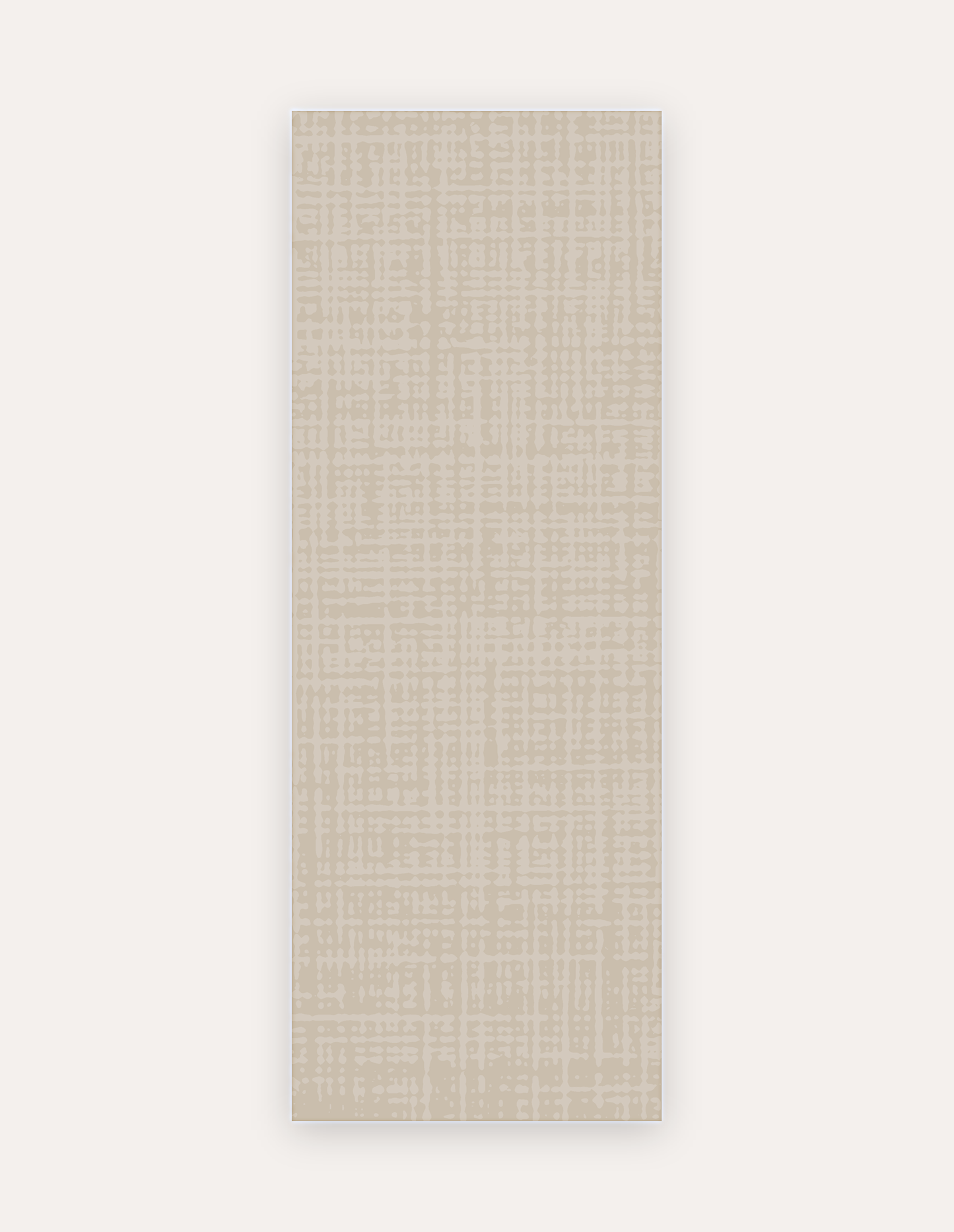 Sloane Dust Studio Mat, a rollable non-toxic high-density foam studio mat in a soft greige crosshatch, shown flat for yoga, pilates and HIIT