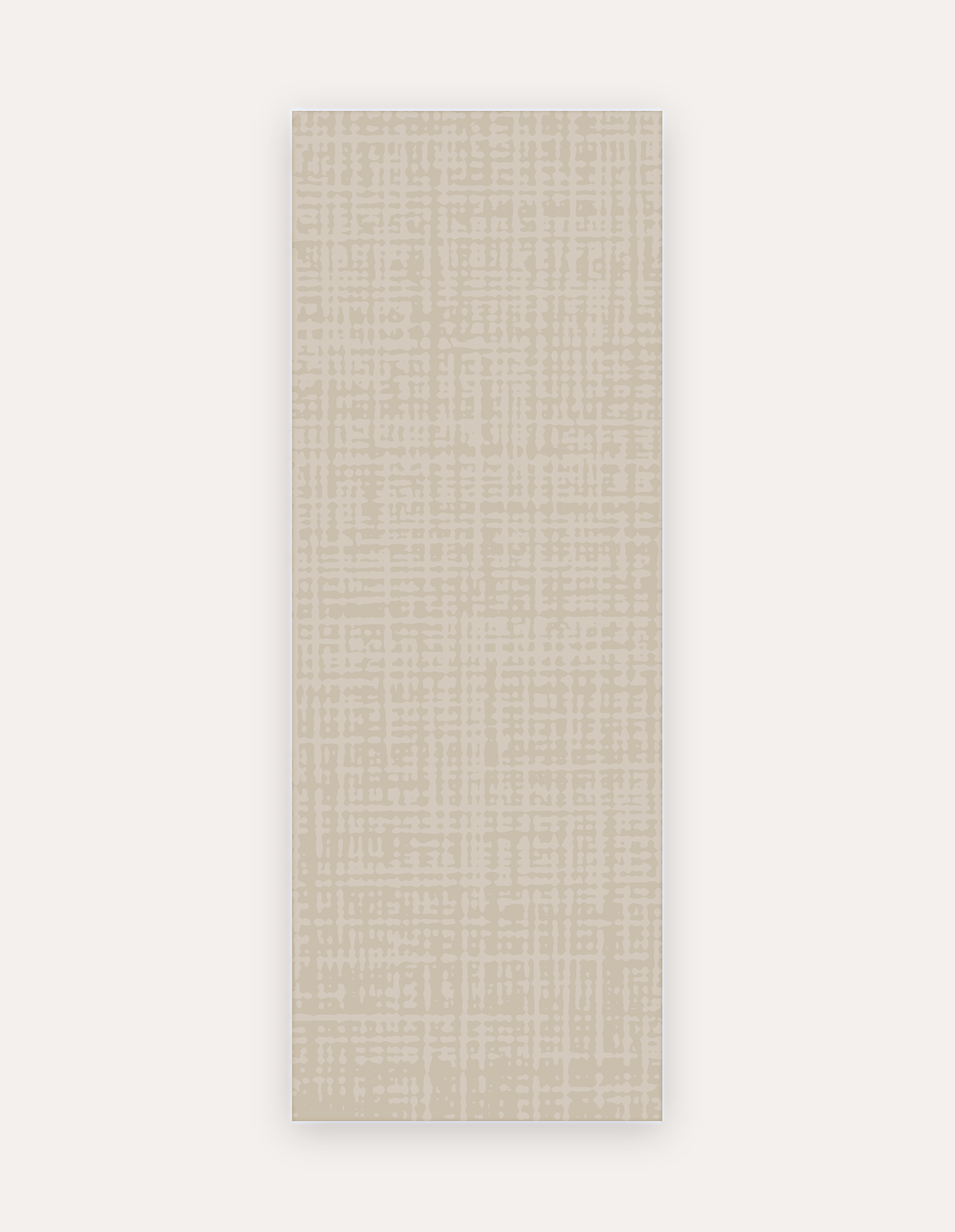 Sloane Dust Studio Mat, a rollable non-toxic high-density foam studio mat in a soft greige crosshatch, shown flat for yoga, pilates and HIIT