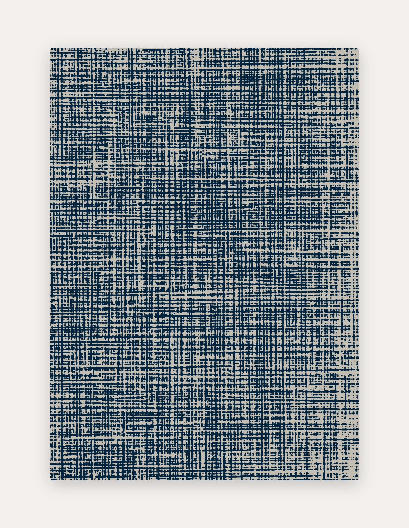 Sloane Midnight extra-large yoga and workout mat in midnight-blue woven-linen pattern, 5x7 ft, on non-toxic high-density foam