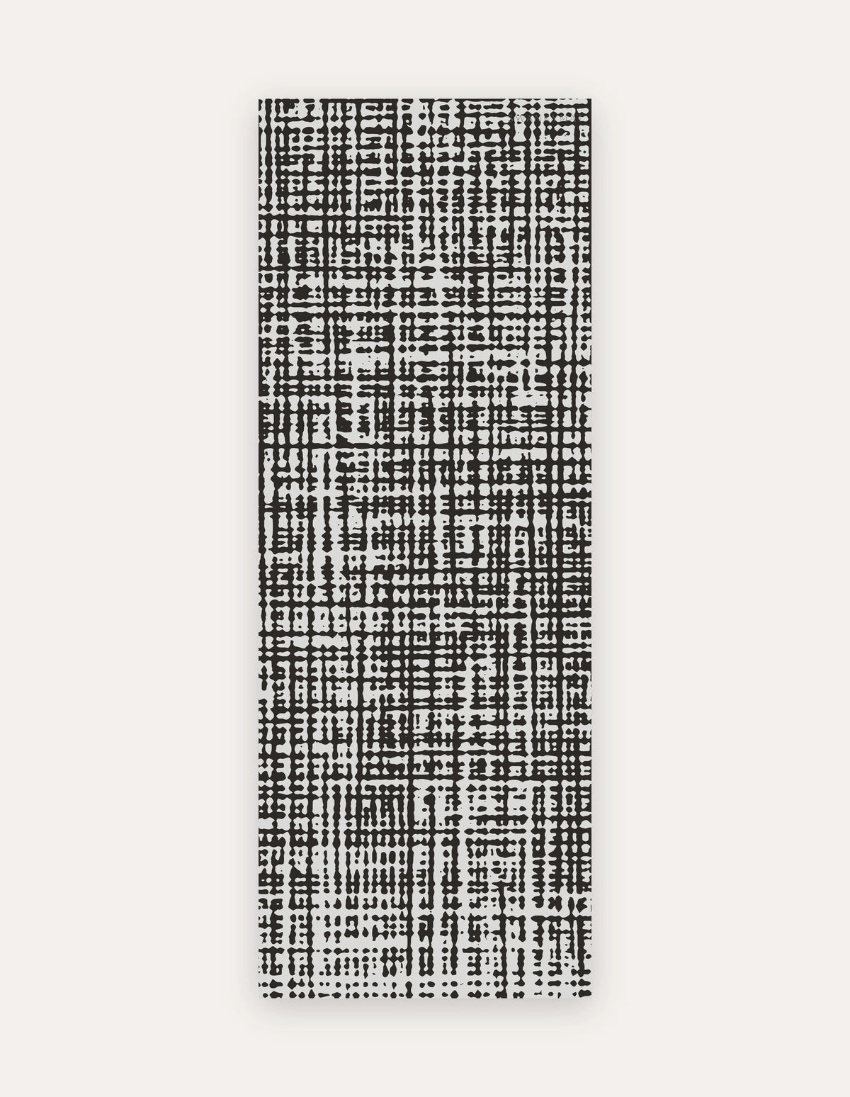 Sloane Onyx Studio Mat, a rollable non-toxic high-density foam studio mat with a hand-drawn black crosshatch over pale gray, shown flat for yoga, pilates and HIIT