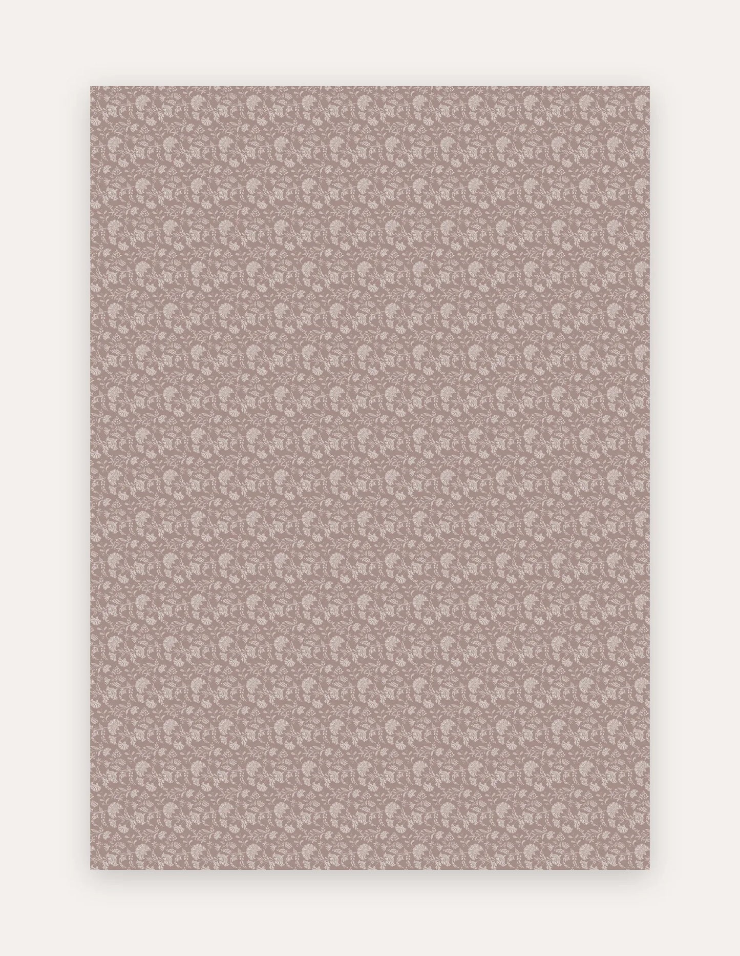 Flora Blush non-toxic high-density foam exercise mat in a soft blush-mauve botanical floral, shown in the 5x7 ft size