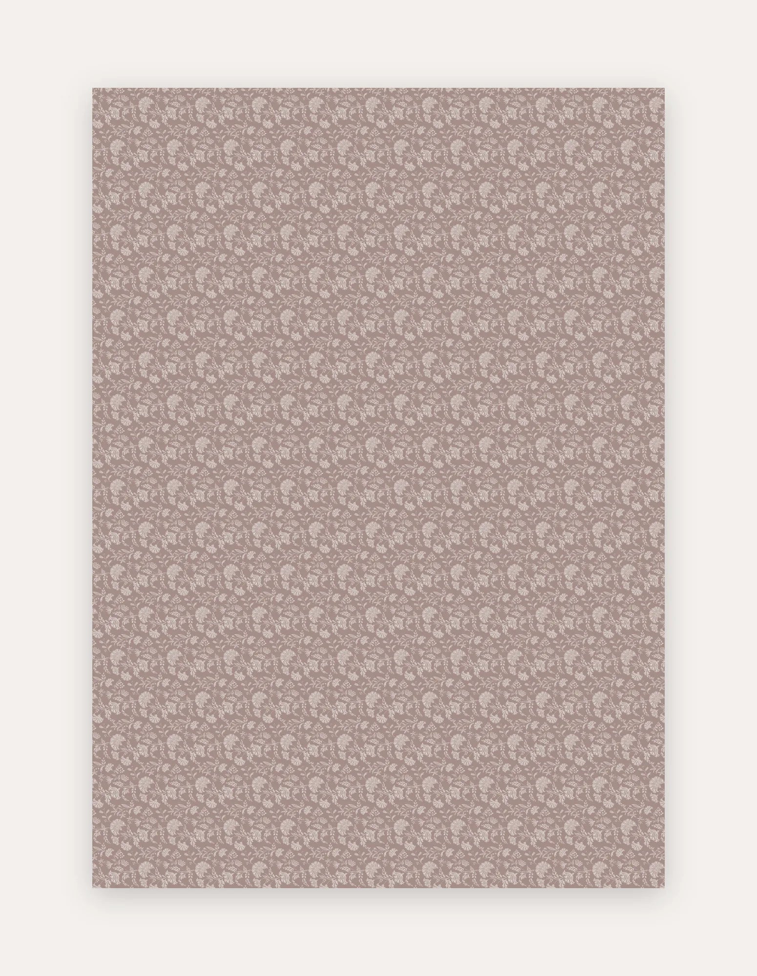 Flora Blush non-toxic high-density foam exercise mat in a soft blush-mauve botanical floral, shown in the 5x7 ft size