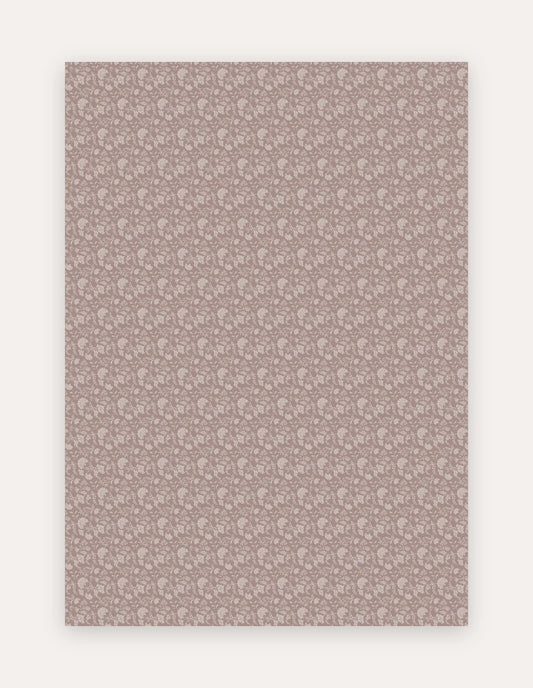 Flora Blush non-toxic high-density foam exercise mat in a soft blush-mauve botanical floral, shown in the 5x7 ft size