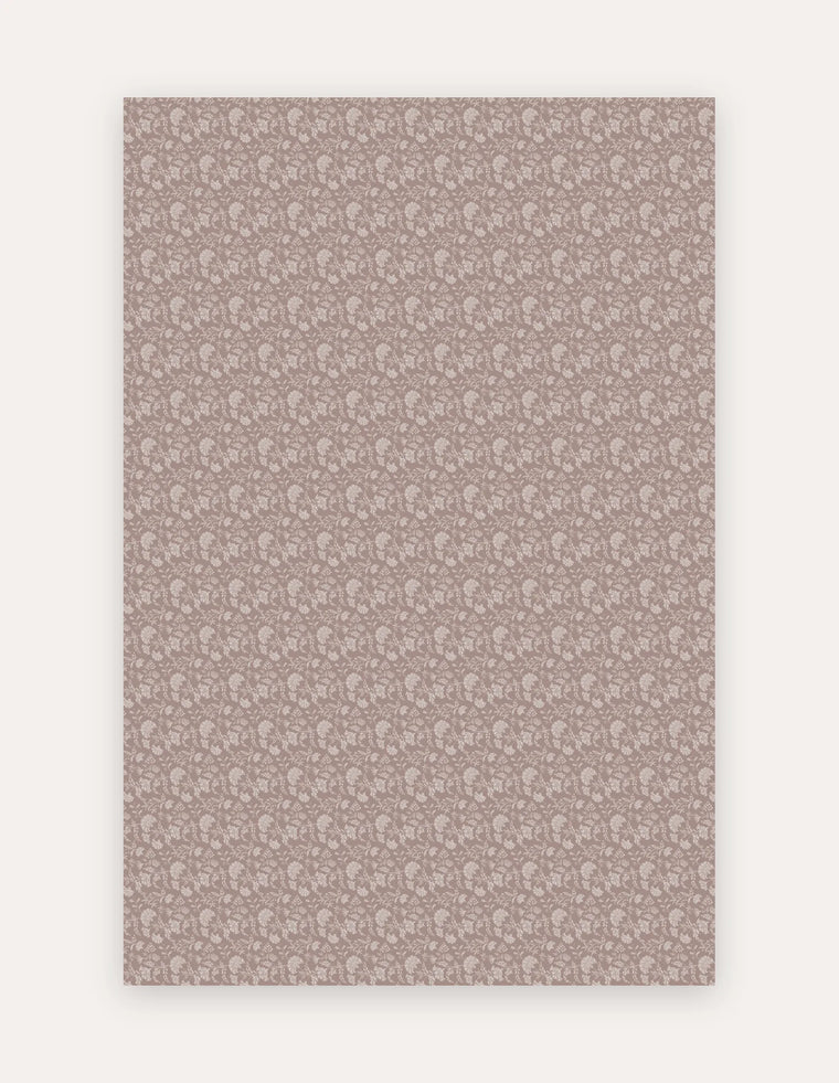 Flora Blush large exercise mat in blush-mauve floral on non-toxic high-density foam, 6x9 ft for home workouts and living spaces