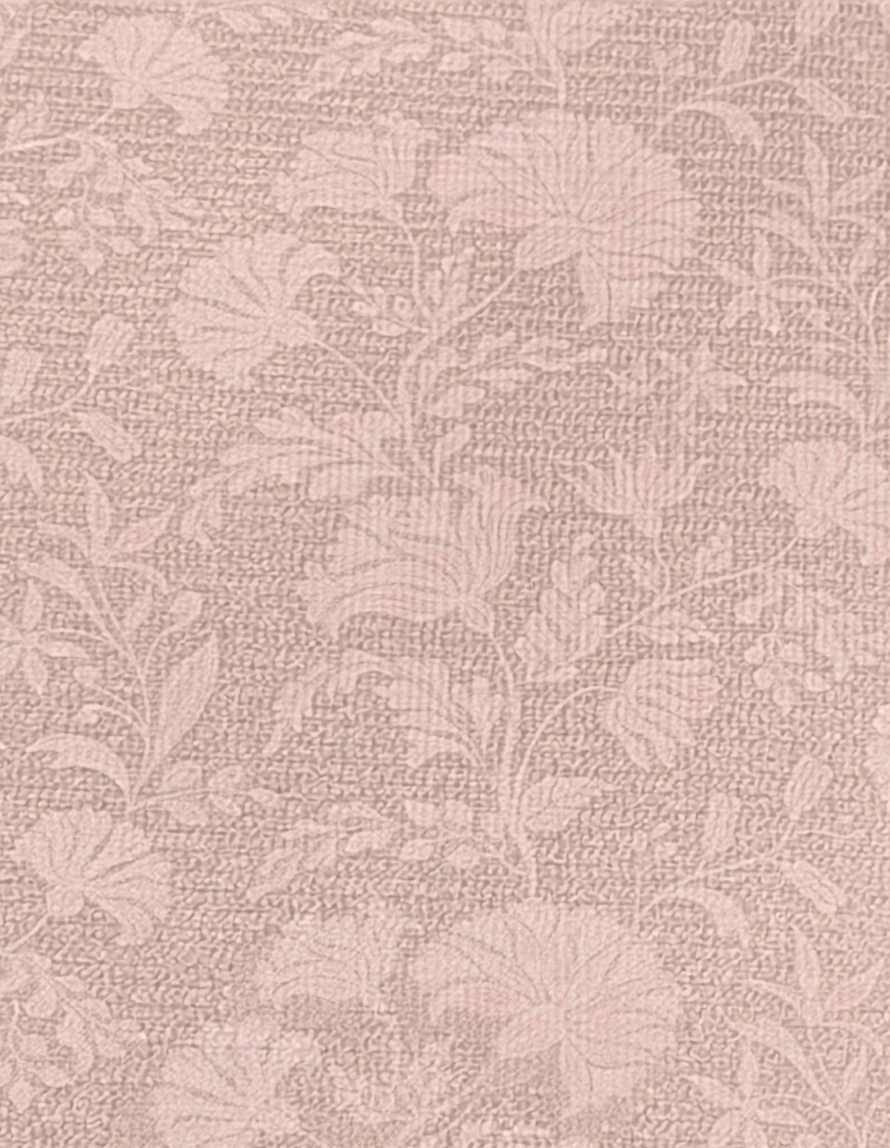 Close-up of the Flora Blush exercise mat surface, showing the blush-mauve botanical floral pattern on cushioned non-toxic high-density foam