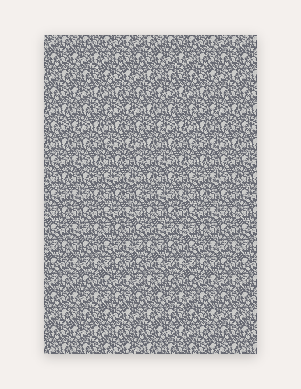 Flora Indigo oversized exercise and play mat in an indigo-blue floral design, 6x9 ft, a non-toxic high-density foam rug alternative