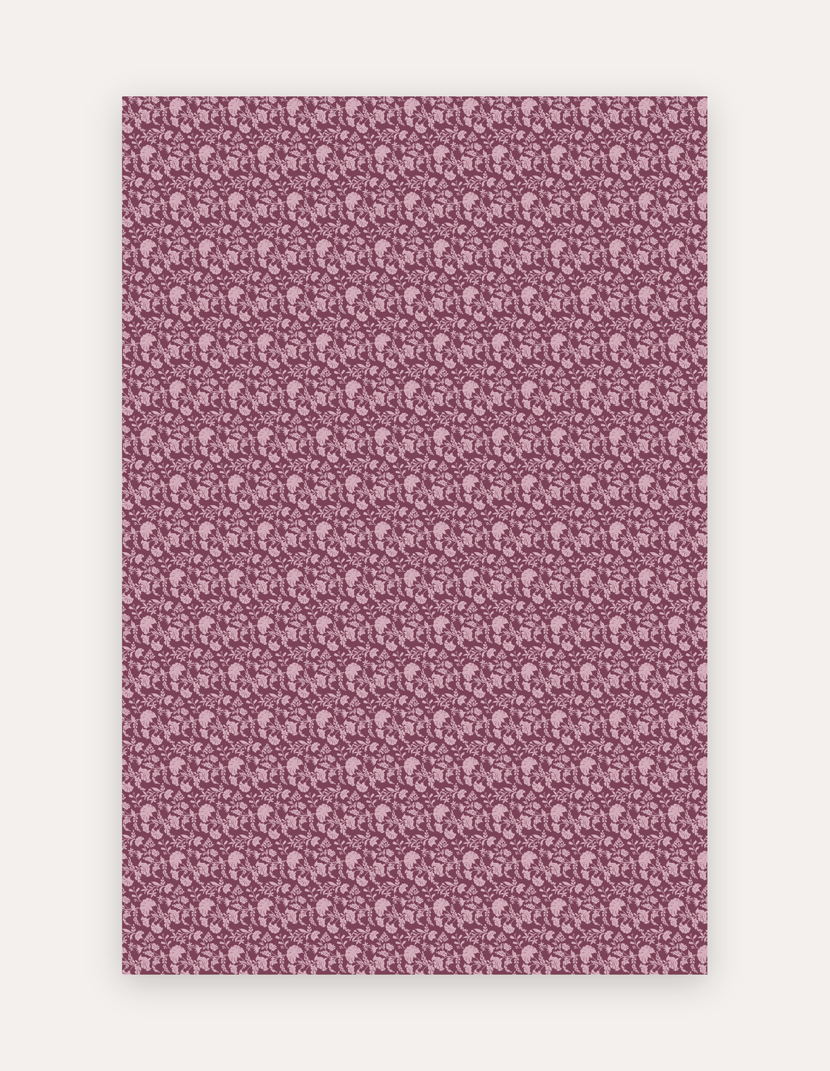 Flora Velour Swankymat oversized 6x9 non-toxic high-density foam exercise and play mat in deep wine-burgundy botanical floral pattern with soft pink linework, styled flat as a rug alternative