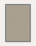 Avalon oversized exercise and play mat in clay and navy, 6x9 ft, a non-toxic high-density foam rug alternative for the living room