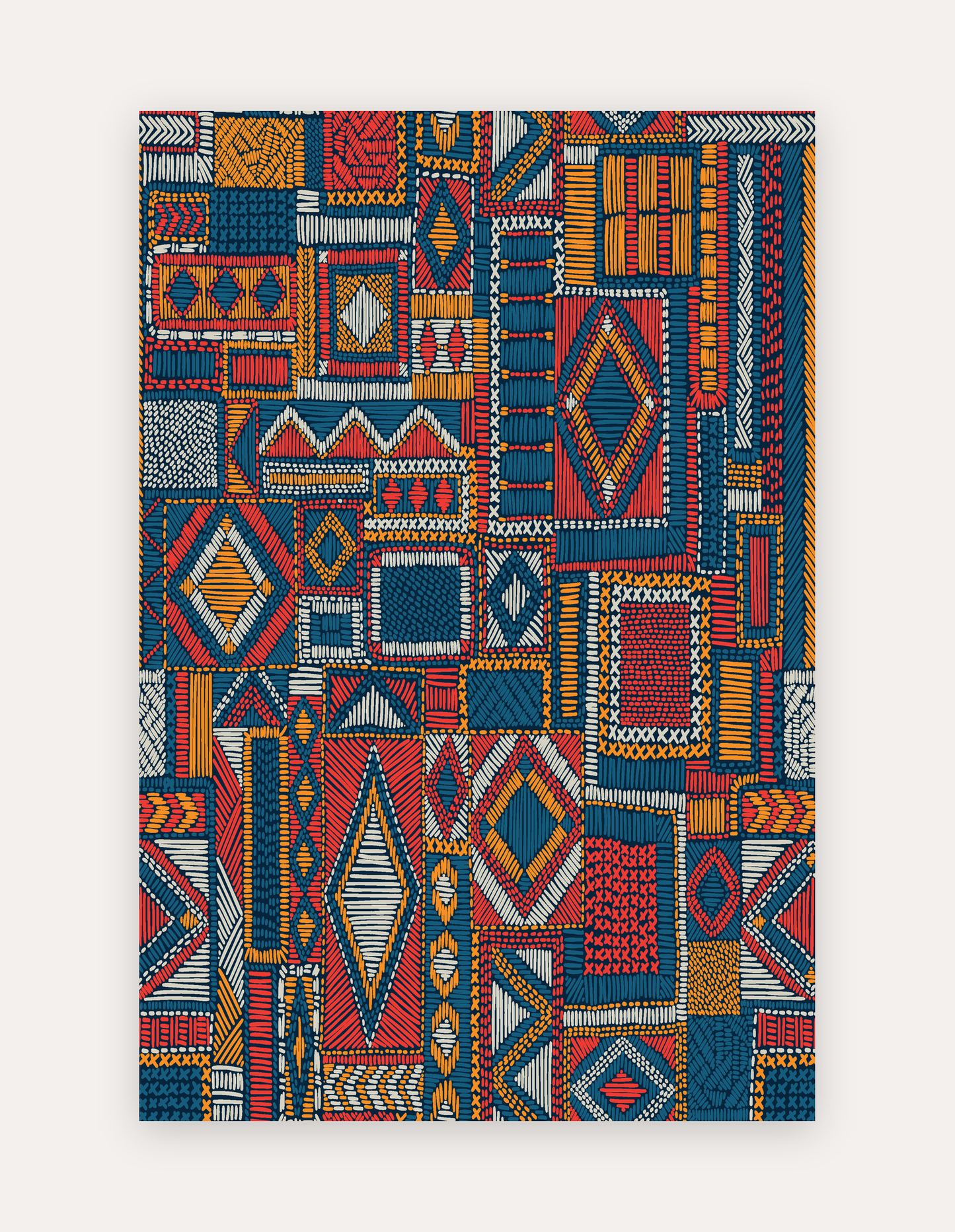 Taos Mesa oversized exercise and play mat in warm southwestern mesa tones, 6x9 ft, a non-toxic high-density foam rug alternative