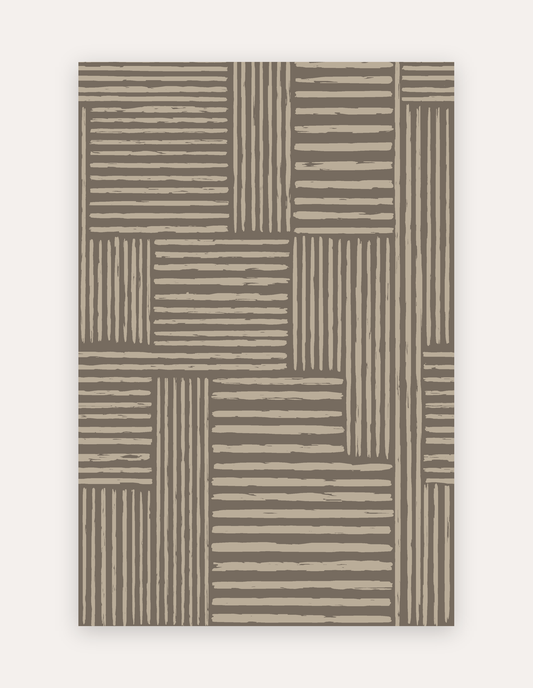 Rhodes Mocha oversized exercise and play mat in warm mocha brown, 6x9 ft, a non-toxic high-density foam rug alternative