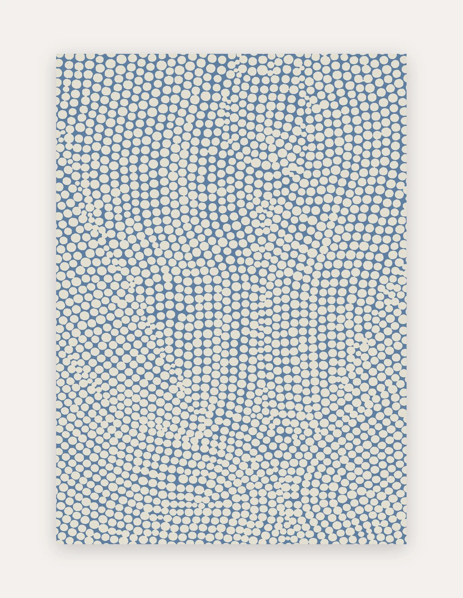 Circa Cove 5x7 exercise mat — a large non-toxic high-density foam mat in a cool blue pebble-dot pattern, shown flat for home workouts, yoga and family play