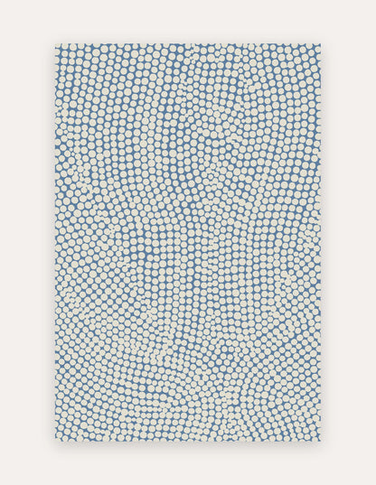 Circa Cove 6x9 exercise mat — an extra-large non-toxic high-density foam mat in a cool blue pebble-dot pattern, shown flat for home gym workouts, yoga and family play