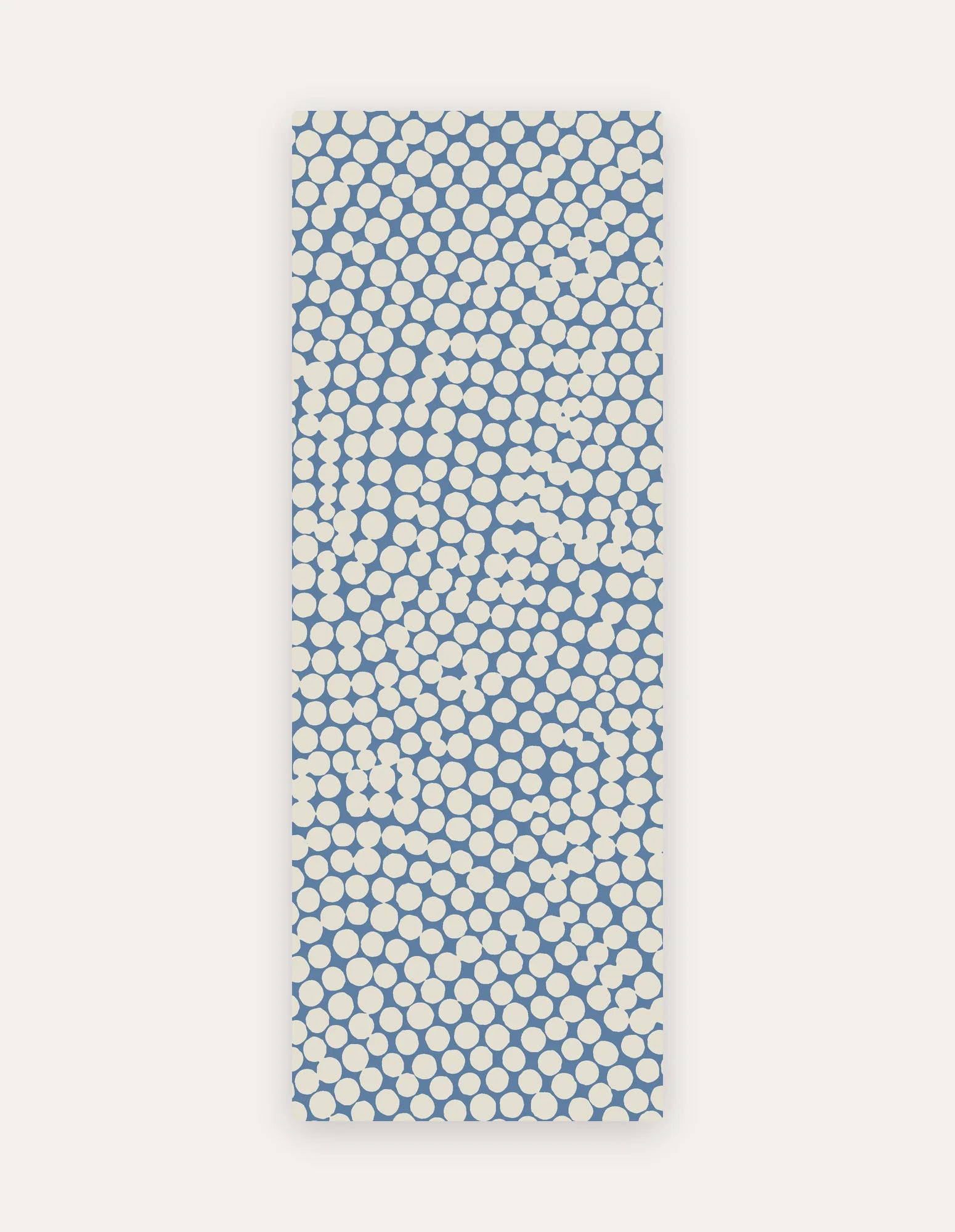 Circa Cove Studio Mat — a rollable non-toxic high-density foam exercise mat in a cool blue pebble-dot pattern, shown flat for yoga, pilates and HIIT in the studio or at home