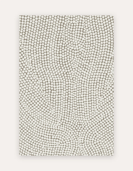Circa Sandstone 6x9 exercise mat — an extra-large non-toxic high-density foam mat in a warm sandstone pebble-dot pattern for home-gym workouts and family play