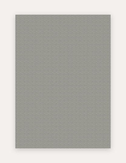 Maisy Fawn non-toxic high-density foam exercise and play mat shown flat in a 5x7 ft size, warm fawn-grey geometric linework on soft ivory