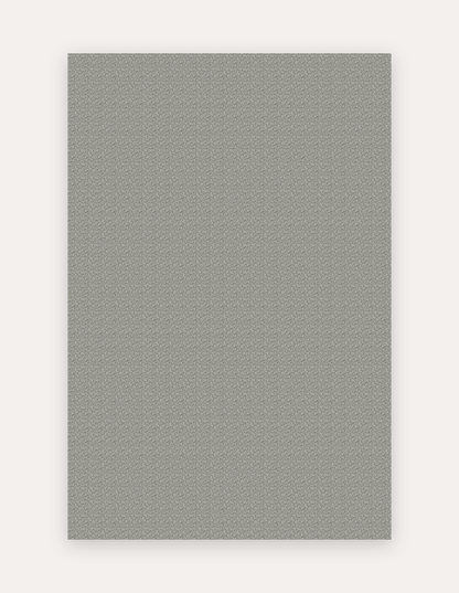 Maisy Fawn oversized mat shown flat in a 6x9 ft size, fawn-grey geometric pattern on cushioned non-toxic foam, a modern rug alternative