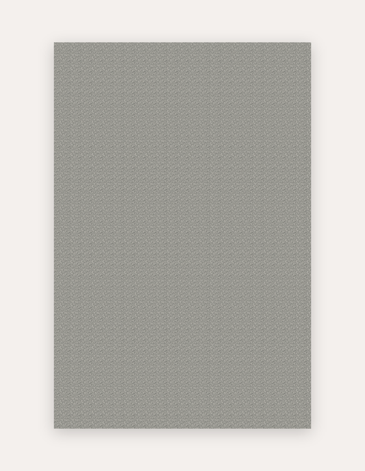 Maisy Fawn oversized mat shown flat in a 6x9 ft size, fawn-grey geometric pattern on cushioned non-toxic foam, a modern rug alternative