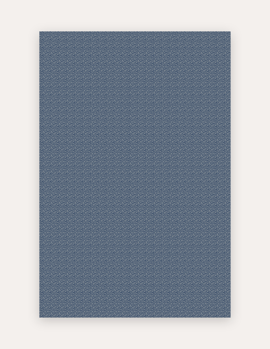 Maisy Navy oversized mat shown flat in a 6x9 ft size, navy-blue geometric pattern on cushioned non-toxic foam, a modern rug alternative