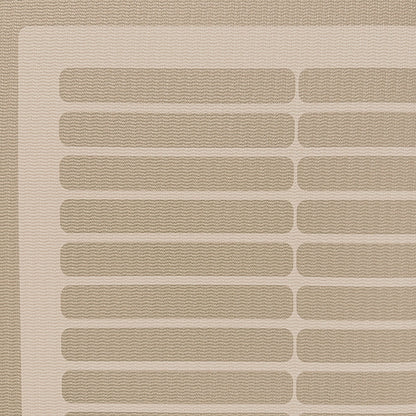 Arlo Dust Studio Mat closeup - textured mid-century geometric grid of soft taupe tiles with lighter sand lines and a framed border on a non-toxic studio mat by Swankymat