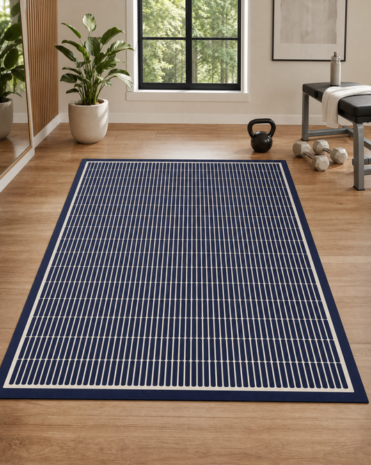Modern exercise mat in navy pattern by Swankymat