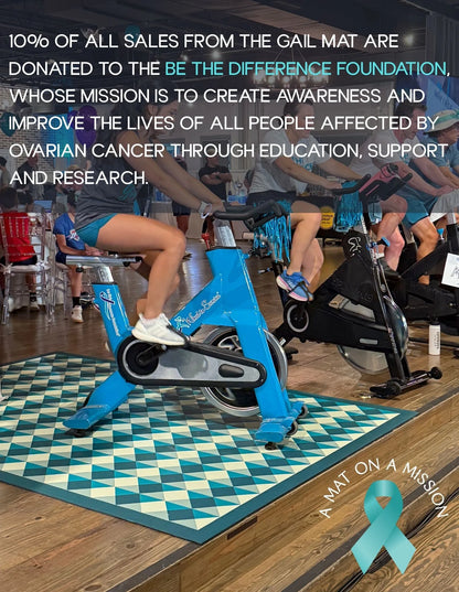 Gail Swankymat exercise and play mat benefitting ovarian cancer research and support foundation Be The Difference
