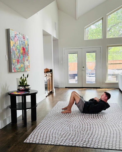 Circa Sandstone Swankymat — non-toxic exercise, yoga, and play mat in calming sandstone pebble pattern
