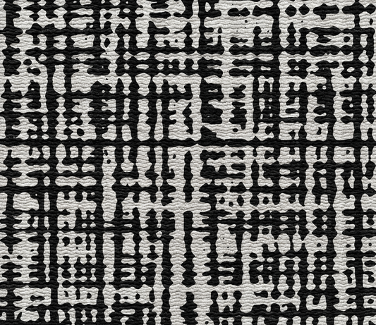 Sloane Onyx Studio Mat closeup - woven linen crosshatch texture in deep black on a pale gray non-toxic exercise mat by Swankymat