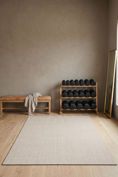 Sloane luxury neutral exercise mat in upgraded home gym