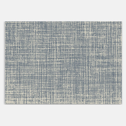 Swankymat blue textured non-toxic foam play mat with modern grid pattern. Soft mat for kids and home exercise.