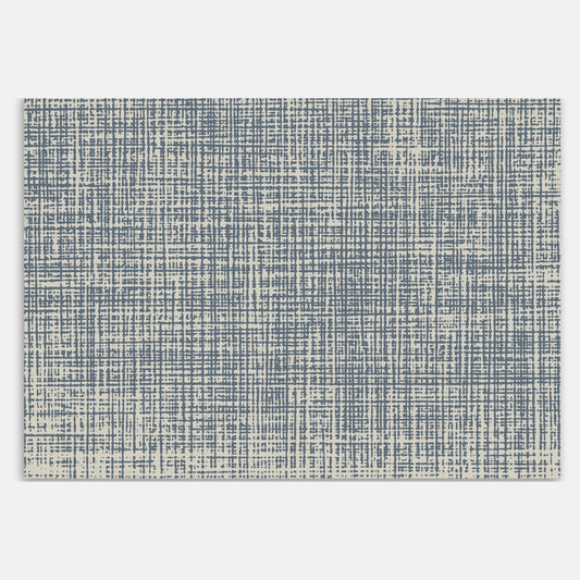 Swankymat blue textured non-toxic foam play mat with modern grid pattern. Soft mat for kids and home exercise.