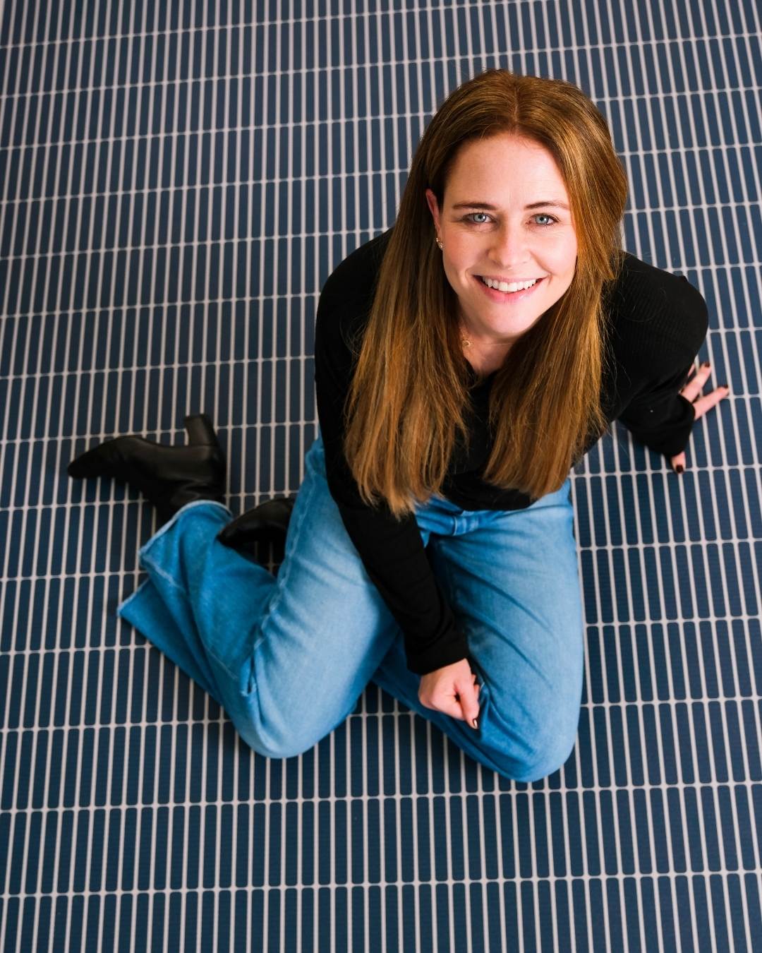 Swankymat Founder Emilie Vannguyen on non toxic navy blue arlo mat for yoga and play