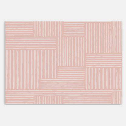 Swankymat light pink striped non-toxic foam exercise mat and play mat with modern pattern for kids and home exercise.