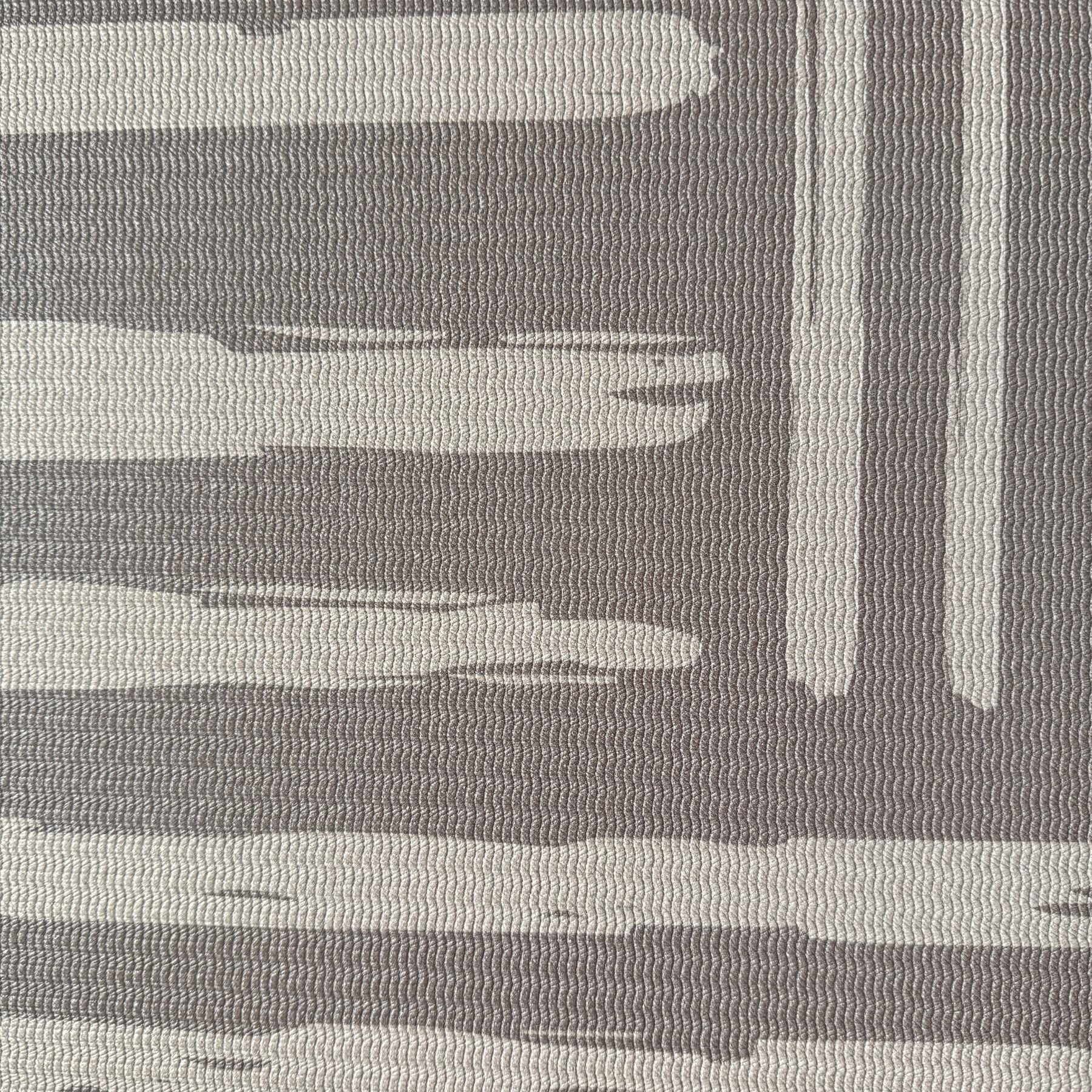 Swankymat neutral brown striped non-toxic foam exercise mat and baby play mat with modern pattern for kids and home exercise.